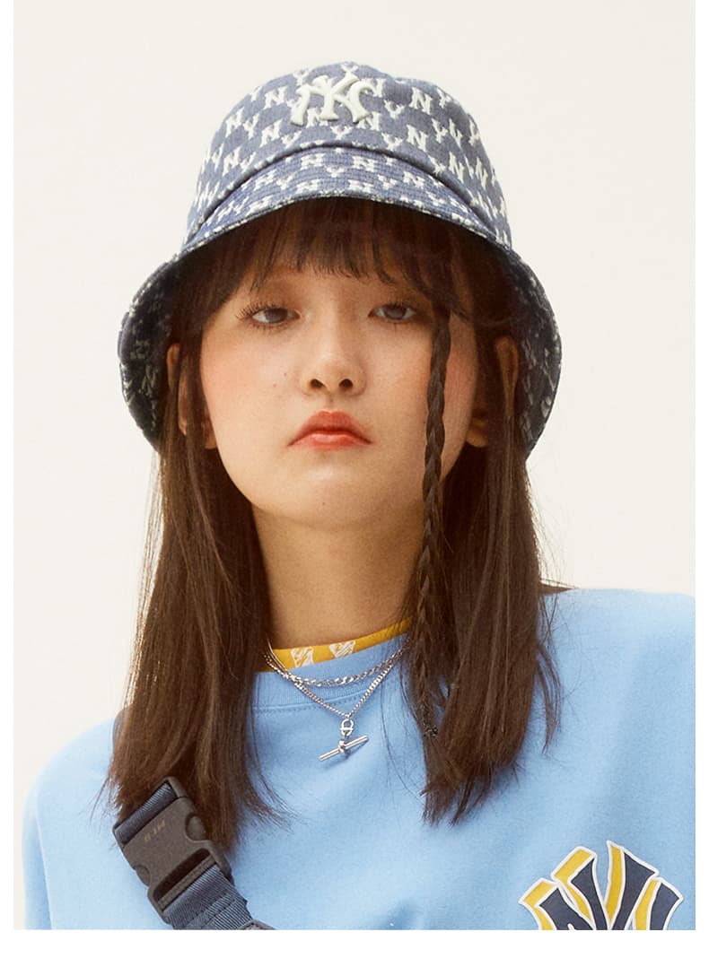 帽子 レディース モノグラム刺繍　バケットハット