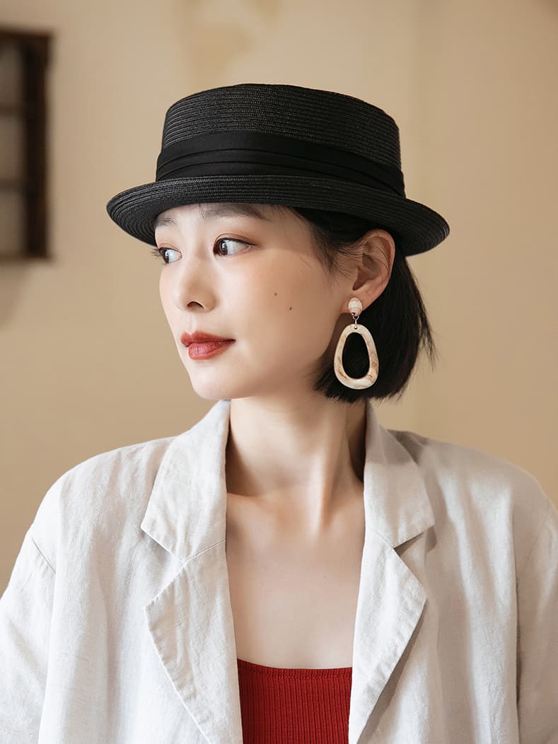 帽子 レディース クラシカル麦わらカンカン帽