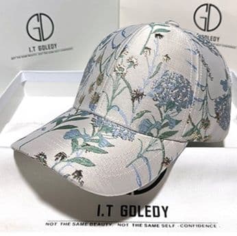 帽子 レディース 華やか刺繍　デザインキャップ