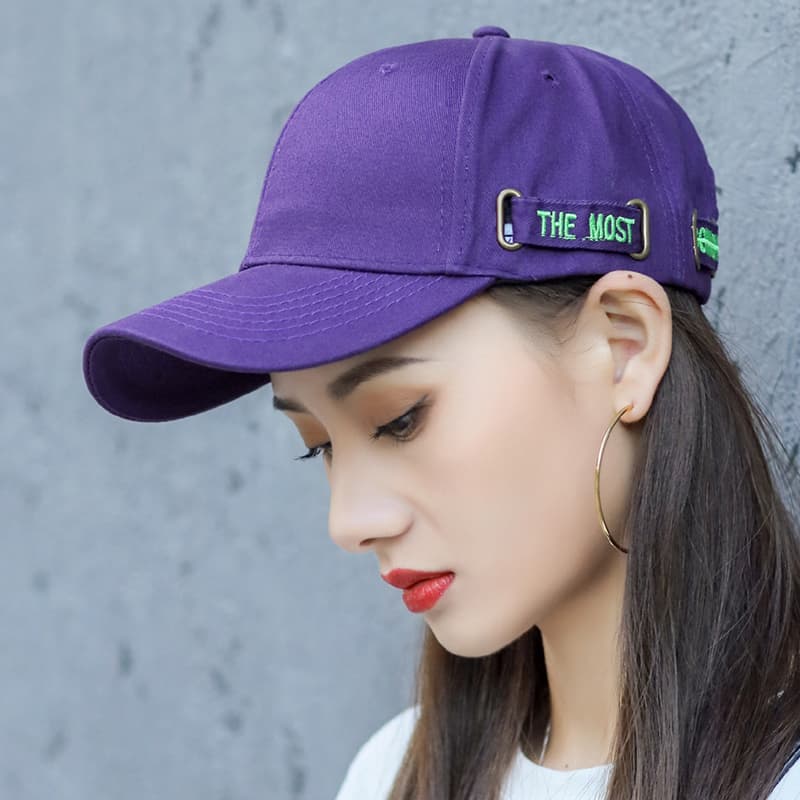 帽子 レディース サイドワッペン付き シンプルキャップ
