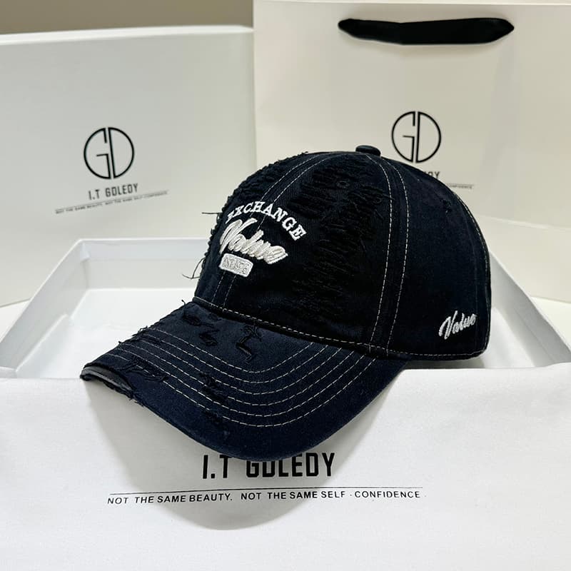 帽子 レディース ヴィンテージ風ダメージ加工キャップ