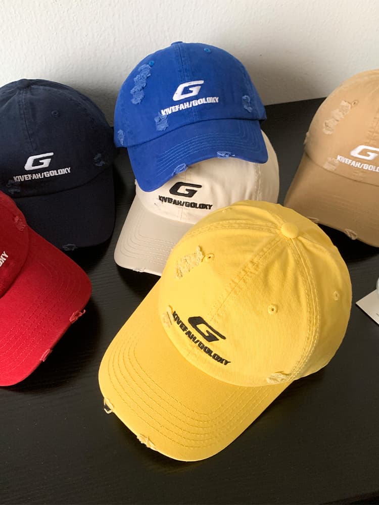 帽子 レディース ヴィンテージ風ダメージ加工キャップ