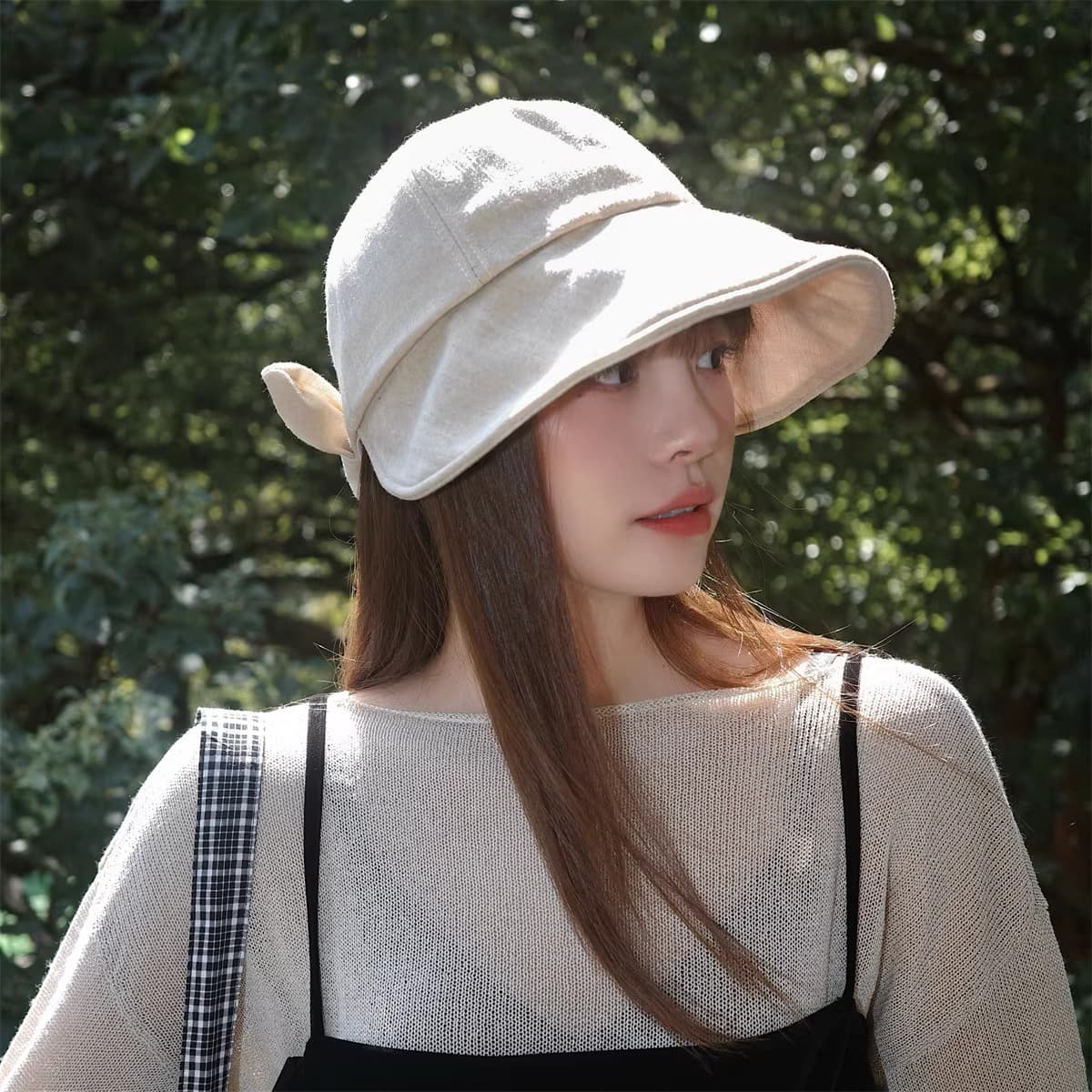 帽子 レディース リボン結び サイドキャップ