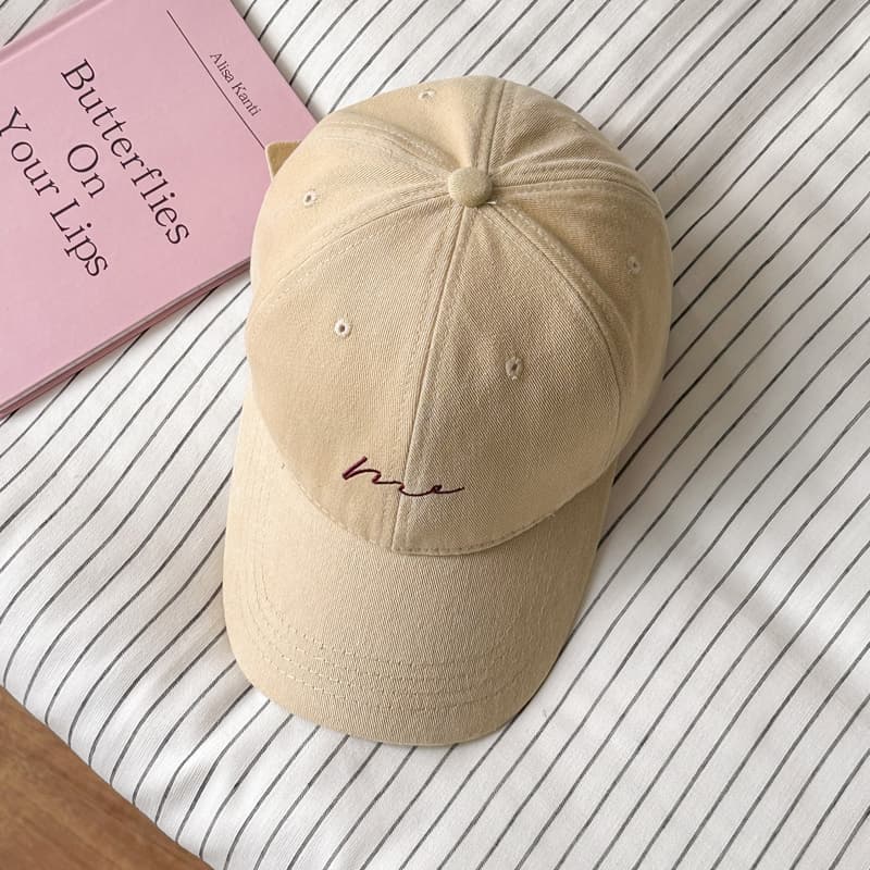 帽子 レディース 曲線刺繍入り シンプルキャップ