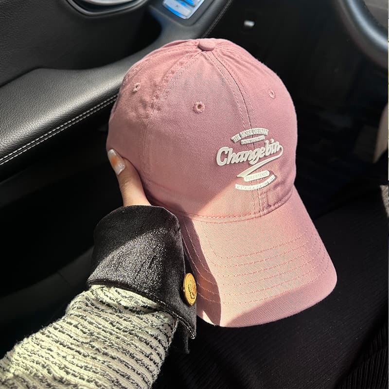 帽子 レディース ヴィンテージ風ロゴ刺繍キャップ