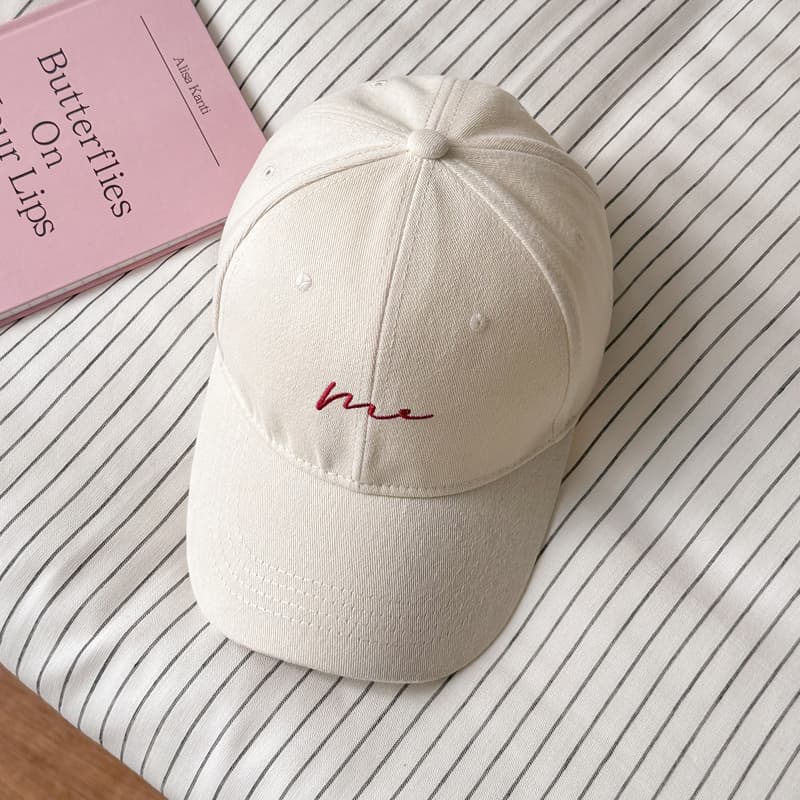 帽子 レディース 曲線刺繍入り シンプルキャップ