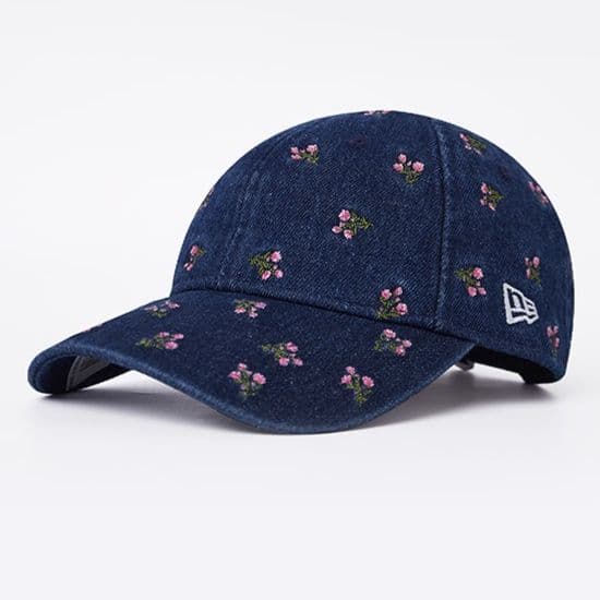 帽子 レディース 小花柄デニムキャップ