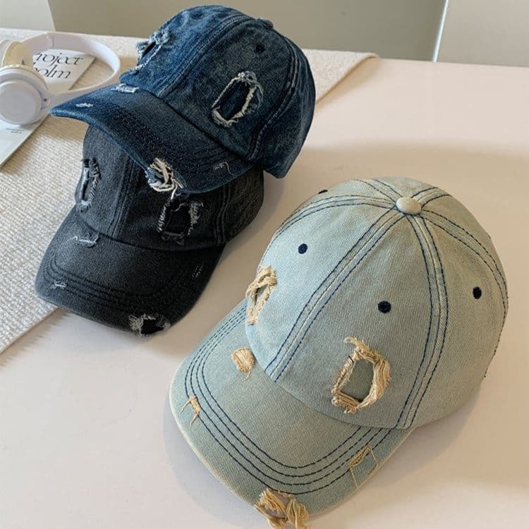 帽子 レディース ヴィンテージ風ダメージ加工キャップ